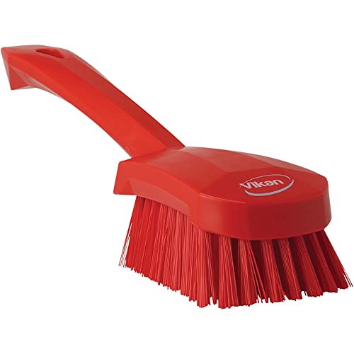 Vikan 41924 Stiff Washing / Scrubbing Hand Brush, Short Handle, 270mm (Red) von Vikan