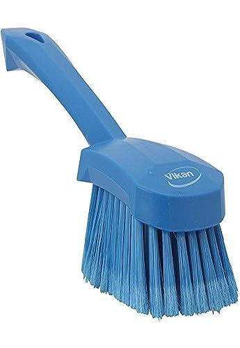 Vikan 41943 Soft/Split Bristles, Washing / Sweeping, Hand Brush, Short Handle, 270mm (Blue) von Vikan
