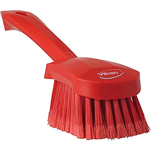 Vikan 41944 Soft/Split Bristles, Washing / Sweeping, Hand Brush, Short Handle, 270mm (Red) von Vikan