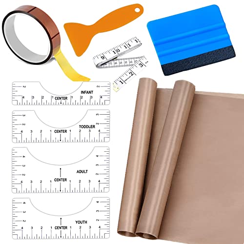 VIKDOOK hitzebeständiges klebeband hitzebeständig Teflonfolie für Transferpresse kapton Tape Sublimation T Shirt Ruler Guide Alignment für nähzubehör plotter zubehör von VIKDOOK