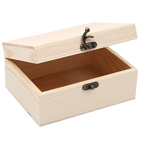 VIKOS Products Unlackierte Holzkiste mit Scharnierdeckel für Bastelarbeiten, DIY, Aufbewahrung, Schmuck, Kiefer, klein, 1 Stück, 17 x 13 x 6,9 cm VIKOS Products Unlackierte Holzkiste mit Scharnierdeckel für Bastelarbeiten, DIY, Aufbewahrung, Schmuck, Kiefer, klein, 1 Stück, 17 x 13 x 6,9 cm von VIKOS Products
