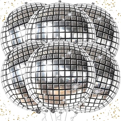 6 Stück Discokugel Luftballon, Discokugel Silvester Deko Folienballon, 22 Zoll 4D Diskokugel Luftballons Silber, Disco Ballons für Neujahr Deko, Geburtstag, Karneval, 70 80 90er Jahre Disco Deko Party 6 Stück Discokugel Luftballon, Discokugel Silvester Deko Folienballon, 22 Zoll 4D Diskokugel Luftballons Silber, Disco Ballons für Neujahr Deko, Geburtstag, Karneval, 70 80 90er Jahre Disco Deko Party von VIKY