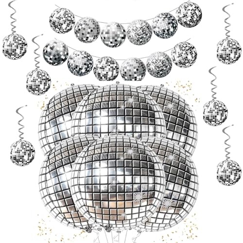 6 Stück Discokugel Luftballon Girlande set von VIKY
