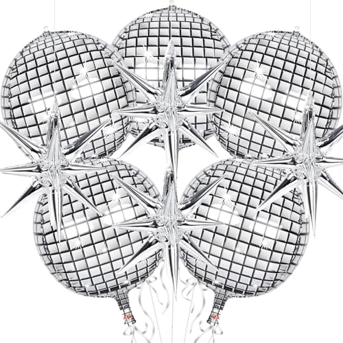 9 Stk Discokugel Luftballon Silber, Discokugel Deko Silvester Folienballon, Neujahr Deko Diskokugel Luftballons Geburtstag, Disco Ballons für Neujahrsdeko, Karneval, 70 80 90er Jahre Disco Deko Party 9 Stk Discokugel Luftballon Silber, Discokugel Deko Silvester Folienballon, Neujahr Deko Diskokugel Luftballons Geburtstag, Disco Ballons für Neujahrsdeko, Karneval, 70 80 90er Jahre Disco Deko Party von VIKY