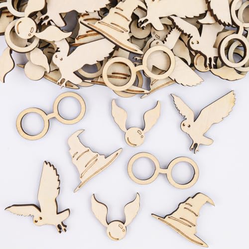 VIKY® Magier Happy Birthday Konfetti Holz, 100 Stück Wizard Streudeko, Tischdeko Geburtstag Deko, Zauberer Confetti für Kindergeburtstag, Magic Theme Party Supplies von VIKY