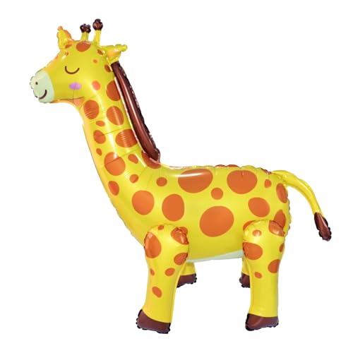 VIKY® Giraffe Luftballons Geburtstag, 3D Folienballon Giraffe Stehend, Kindergeburtstag Deko Giraffe Helium Ballon, Dschungel Deko Geburtstag,Luftballon Tiere mit Beinen,Geburtstag Party Giraffen Deko von VIKY
