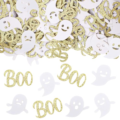 VIKY® Halloween Deko Konfetti Groß, 100 Stück Halloween Dekoration Gespenst Konfetti, Geister Streudeko Tisch Deko, Halloween Party Gespenster Deko, Halloween Party Dekorationen Horror Deko Confetti von VIKY