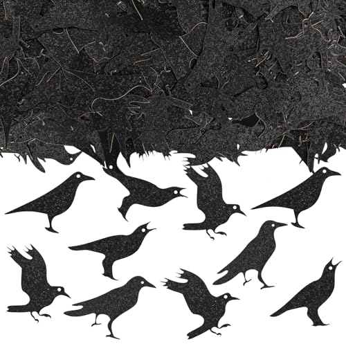 VIKY® Halloween Konfetti Tischdeko, 100 Stück Party Confetti, Krähen Streudeko Schwarz, Tisch Deko, Motto Partyzubehör von VIKY