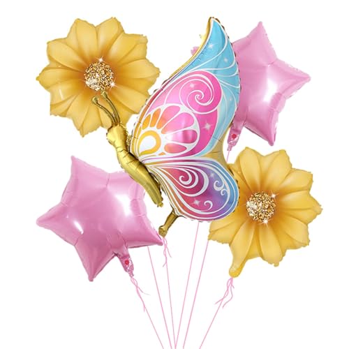 VIKY® Schmetterling Deko Geburtstag Mädchen, Schmetterlinge Deko Folienballon, Geburtstagsdeko Schmetterling Luftballons Deko Kindergeburtstag, Schmetterling Folienballon für Kinder Geburtstag Deko von VIKY