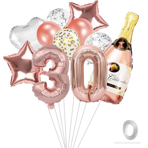 30 Geburtstag Frauen Deko, Rosegold Ballons Deko 30 Geburtstag Frau Mann, 30. Geburtstag Deko Set mit Luftballons 30. Geburtstag, Konfetti Luftballon,Geburtstagsdeko 30 Geburtstag Party Deko Supplies 30 Geburtstag Frauen Deko, Rosegold Ballons Deko 30 Geburtstag Frau Mann, 30. Geburtstag Deko Set mit Luftballons 30. Geburtstag, Konfetti Luftballon,Geburtstagsdeko 30 Geburtstag Party Deko Supplies von VIKY