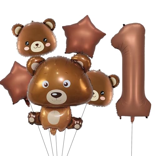 VIKY Bär Geburtstagsdeko 1 Jahr Junge Mädchen, Bären Luftballon 1. Geburtstag Deko, Geburtstagsdeko 1 Geburtstag Luftballons, Erster Geburtstag Deko Set mit Bär Folienballon und Stern Helium Ballons VIKY Bär Geburtstagsdeko 1 Jahr Junge Mädchen, Bären Luftballon 1. Geburtstag Deko, Geburtstagsdeko 1 Geburtstag Luftballons, Erster Geburtstag Deko Set mit Bär Folienballon und Stern Helium Ballons von VIKY