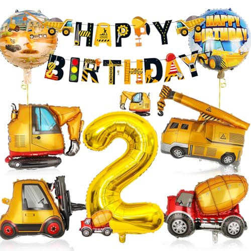VIKY® Bagger Geburtstag Deko 2 Jahre,Baustellen Geburtstagsdeko 2 Jahre Junge,Bagger Deko 2. Geburtstag Junge Set mit Bagger Luftballon und Happy Birthday Banner,Baustellen Deko Kindergeburtstag Party VIKY® Bagger Geburtstag Deko 2 Jahre,Baustellen Geburtstagsdeko 2 Jahre Junge,Bagger Deko 2. Geburtstag Junge Set mit Bagger Luftballon und Happy Birthday Banner,Baustellen Deko Kindergeburtstag Party von VIKY