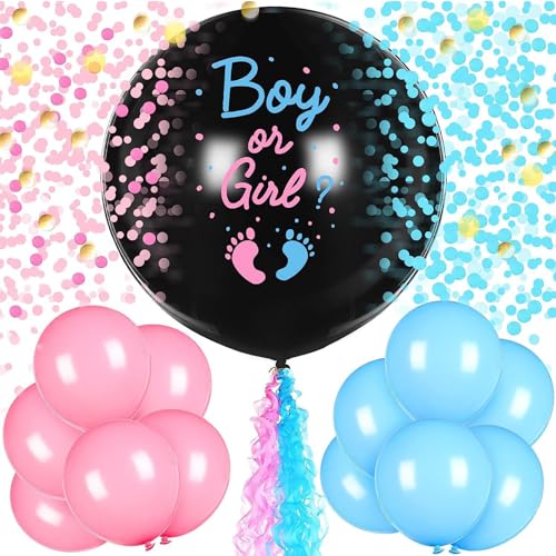 VIKY 27 Stk Gender Reveal Party Deko Set, Boy or Girl Ballon, Gender Reveal Balloon, Geschlechtsverkündung Baby Luftballon, Baby Geschlecht Verkünden Konfetti für Gender Party, Baby Shower, Baby Party VIKY 27 Stk Gender Reveal Party Deko Set, Boy or Girl Ballon, Gender Reveal Balloon, Geschlechtsverkündung Baby Luftballon, Baby Geschlecht Verkünden Konfetti für Gender Party, Baby Shower, Baby Party von VIKY