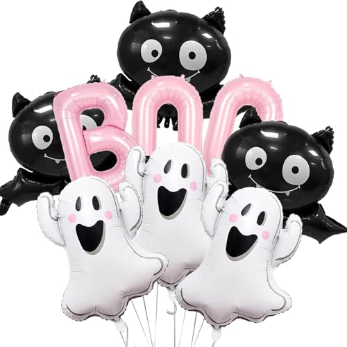 VIKY Halloween Deko BOO Fledermaus Folienballon, 9 Stk Geister Fledermäuse Luftballons Schwarz, Halloween BOO Balloons Fledermaus Deko, Fledermäuse Ballon für Geburtstag Karneval Halloween Dekoration VIKY Halloween Deko BOO Fledermaus Folienballon, 9 Stk Geister Fledermäuse Luftballons Schwarz, Halloween BOO Balloons Fledermaus Deko, Fledermäuse Ballon für Geburtstag Karneval Halloween Dekoration von VIKY
