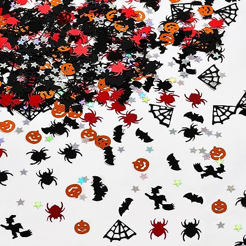 VIKY® Halloween Deko Konfetti, 500 Stück Halloween Party Confetti, Fledermaus Streudeko, Spinne Tischdeko, Halloween Hexen Deko, Halloween Dekoration Konfetti Hexen Sterne Fledermäuse Kürbisse Spinnen von VIKY