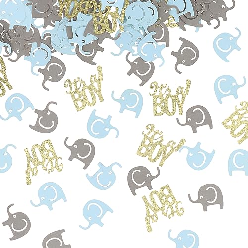 VIKY® Its a Boy Konfetti Babyparty Deko Junge, 100 Stück Gender Reveal Party Deko Elefant Confetti, Babyshowerparty Deko Junge, Baby Shower Deko Boy, Streudeko Taufe, Konfetti Blau für Deko Babyparty VIKY® Its a Boy Konfetti Babyparty Deko Junge, 100 Stück Gender Reveal Party Deko Elefant Confetti, Babyshowerparty Deko Junge, Baby Shower Deko Boy, Streudeko Taufe, Konfetti Blau für Deko Babyparty von VIKY
