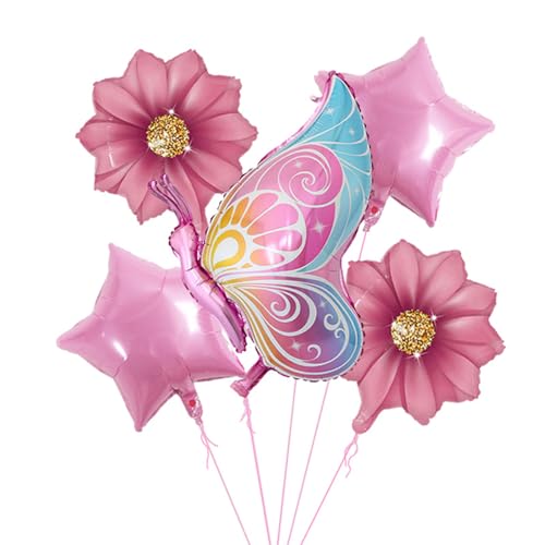 VIKY® Geburtstagsdeko Mädchen,Schmetterlinge Deko Geburtstag Mädchen,Schmetterling Luftballon Deko Kindergeburtstag,Kinder Geburtstag Deko Rosa,Schmetterling Folienballon für Deko Kinder Geburtstag von VIKY