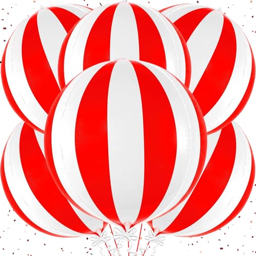 VIKY® Karneval Deko Luftballons Rot Weiß,6 Stück 22 Zoll 4D Zirkus Deko Folienballon,Karneval Party Deko Rote Weiss Luftballon,Helium Ballon für Karneval Dekorationen,Movie Night,Kindergeburtstag Deko VIKY® Karneval Deko Luftballons Rot Weiß,6 Stück 22 Zoll 4D Zirkus Deko Folienballon,Karneval Party Deko Rote Weiss Luftballon,Helium Ballon für Karneval Dekorationen,Movie Night,Kindergeburtstag Deko von VIKY