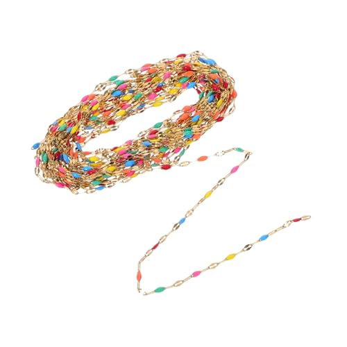 VILLCASE 1 Rollen Enamel Beaded Kette Bunte Diy Schmuckkette für Armband und Fußkettengestaltung für Partys und Täglichen Gebrauch von VILLCASE