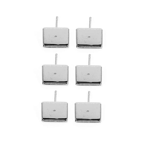 VILLCASE 1 Satz Diy Ohrring Zubehör Ohrstecker Tray Quadratisch Robust Rostfrei Metall Ohrstecker Basis Für Schmuckherstellung Zuhause Studio Stahlfarben 50 Stück VILLCASE 1 Satz Diy Ohrring Zubehör Ohrstecker Tray Quadratisch Robust Rostfrei Metall Ohrstecker Basis Für Schmuckherstellung Zuhause Studio Stahlfarben 50 Stück von VILLCASE