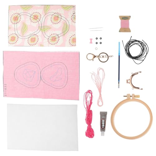 VILLCASE 1 Satz Diy Stickerei für Münzgeldbörse Handgemachtes Stickwerkzeug mit Rahmen und Zubehör für Anfänger und Frauen Hochzeitsmuster von VILLCASE