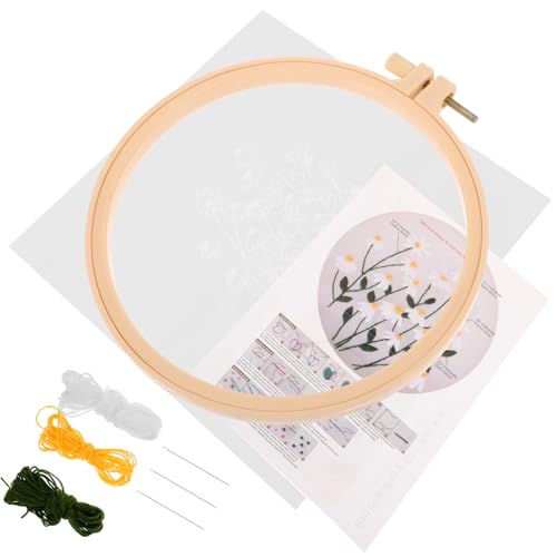 VILLCASE 1 Satz Diy Stickset für Anfänger Komplettes mit Stickgarn Stickrahmen und Anleitung für Kreative Projekte für Wohnzimmer oder Schlafzimmerdekoration von VILLCASE