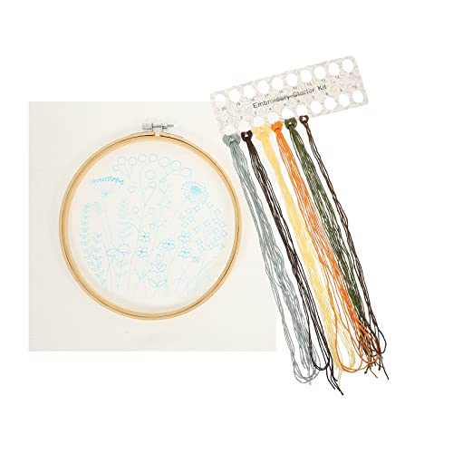 VILLCASE 1 Satz Floral Stickerei Set Diy Kreuzstich Materialien für Anfänger Komplettes Kit mit Farbigen Fäden für Kreative Projekte und an und Familie von VILLCASE