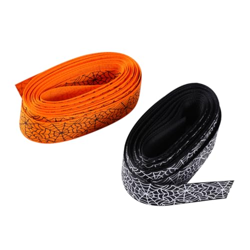 VILLCASE 1 Satz Halloween-spinnennetz-band Halloween-ripsband Spinnennetze Weißes Band Geschlecht Enthüllen Aufdecken Babyparty -dekorationen Sackleinenband Funkeln Polyester Black 2 Stück VILLCASE 1 Satz Halloween-spinnennetz-band Halloween-ripsband Spinnennetze Weißes Band Geschlecht Enthüllen Aufdecken Babyparty -dekorationen Sackleinenband Funkeln Polyester Black 2 Stück von VILLCASE