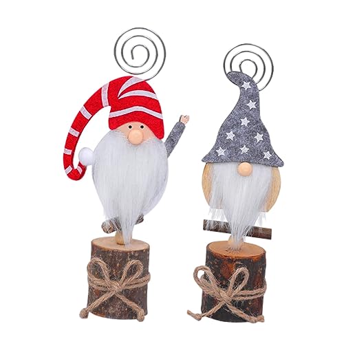 VILLCASE 1 Satz Halter Für Weihnachtsnotizen Gruß Memo-clip Weihnachtsparty-fotoclip Weihnachtsnotizclip Halter Für Weihnachts-memoclips Weihnachten Desktop-fotoklemme Holz 2 Stück von VILLCASE