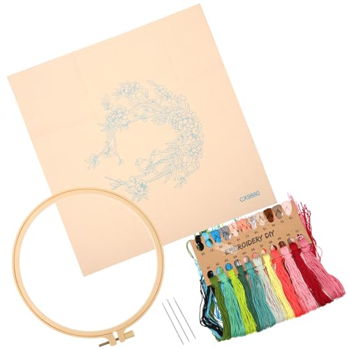 VILLCASE 1 Satz Kreuzstich Starter Kit für Anfänger Diy Handstickerei mit Stickrahmen für Kreative Projekte Leicht und Tragbar Anleitung und Materialien für Schöne Kunstwerke von VILLCASE