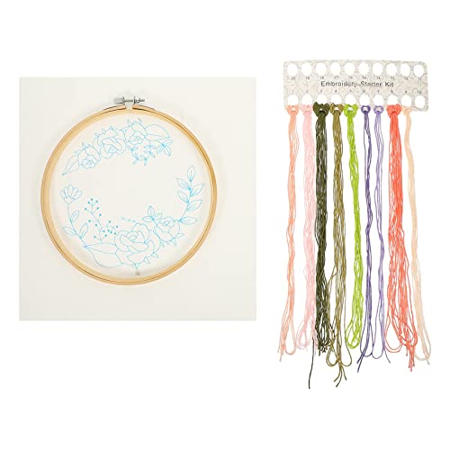 VILLCASE 1 Satz Kreuzstichset für Anfänger Diy Stickerei Material Kit mit Blumenmuster Geeignet für und Bastelkurse für Kreative Projekte von VILLCASE