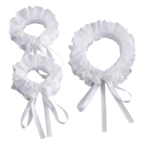 VILLCASE 1 Satz Mehrlagigem Rüschenkragen und Manschetten für Hochzeitskleider Accessoires für Frauen für Partys und Aufführungen Hautfreundlichem Chiffon Gefertigt von VILLCASE