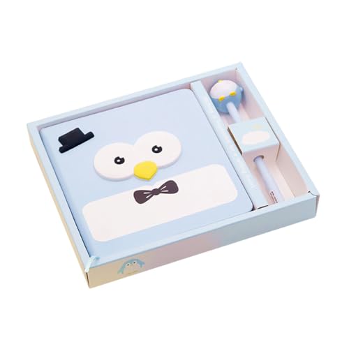 VILLCASE 1 Satz Penguin Notizbuch Set mit Stift Niedliches Schulmaterial für für Kreative mit Lederumschlag für Weihnachten und Neujahr von VILLCASE