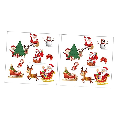 VILLCASE 1 Satz Sublimationsaufkleber Weihnachtsapplikation Weihnachtsaufkleber Jackenaufkleber Patches Dekoration Bedruckbares Wärmeübertragungsvinyl Weihnachts Rub Transfers 2Blätter von VILLCASE