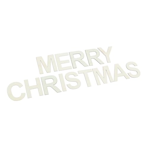 VILLCASE 1 Satz Unfinished Wooden Merry Christmas Letter Pieces Diy Craft Tags für Weihnachten Hochwertige Holzdekoration für Festliche Anlässe für Regale und Tischdekoration von VILLCASE
