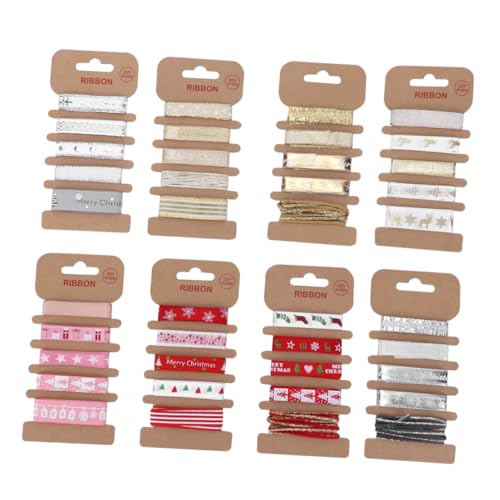VILLCASE 1 Satz Weihnachtsband Ribbon Bandfeile Weihnachts Basteln Festivalbändchen Weihnachtsgeschenk Dekorationen Trimmen Band Zum Verpacken Girlande Urlaubsband Wickelband Stoff 8 Stück VILLCASE 1 Satz Weihnachtsband Ribbon Bandfeile Weihnachts Basteln Festivalbändchen Weihnachtsgeschenk Dekorationen Trimmen Band Zum Verpacken Girlande Urlaubsband Wickelband Stoff 8 Stück von VILLCASE