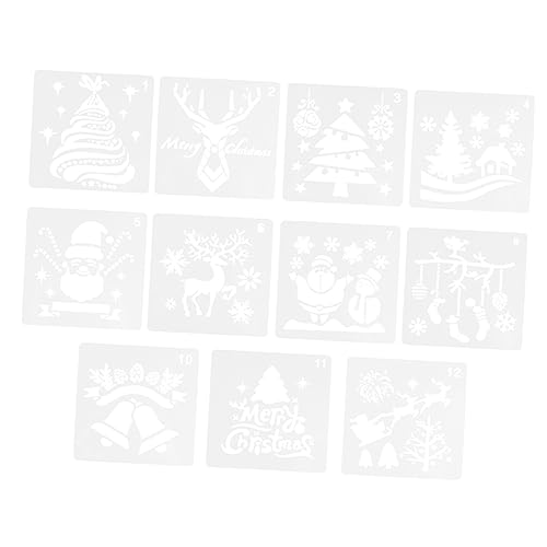 VILLCASE 1 Satz Weihnachtsschablone Basteln Weihnachten Kleine Weihnachtsschablonen Malen Sprühvorlage Stencil Malschablonen Zum Basteln Weihnachtsbasteln Zeichenvorlage Weiß 11 Stück VILLCASE 1 Satz Weihnachtsschablone Basteln Weihnachten Kleine Weihnachtsschablonen Malen Sprühvorlage Stencil Malschablonen Zum Basteln Weihnachtsbasteln Zeichenvorlage Weiß 11 Stück von VILLCASE