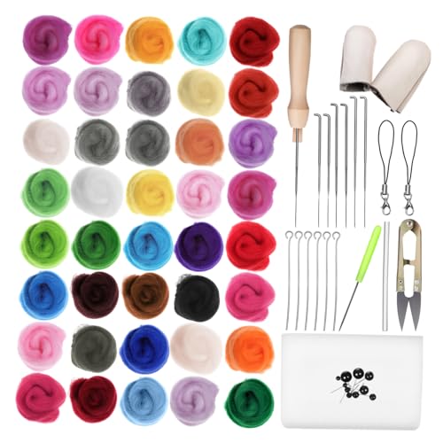 VILLCASE 1 Satz Wollfilz mit Farben Wolle Werkzeug für Nadelfilzen Handwerksmaterialien und Diy Projekte für und Dekorationen VILLCASE 1 Satz Wollfilz mit Farben Wolle Werkzeug für Nadelfilzen Handwerksmaterialien und Diy Projekte für und Dekorationen von VILLCASE