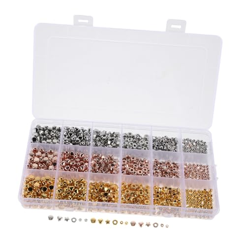 VILLCASE 1 Schachtel Fächer Spacer Perlen Stern Herz Zylinder und Rundform für Diy Armband und Schmuckprojekte Bunte Bastelperlen für Gestalten von VILLCASE