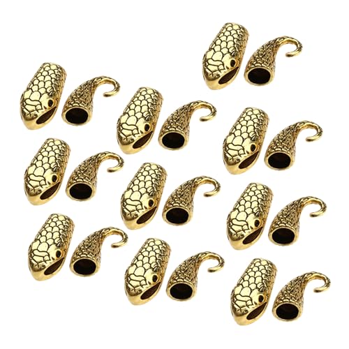 VILLCASE 10 Paare Schlangenkopf verschlüsse aus Legierung für Schmuckherstellung Langlebige Glänzende Toggle Clasps im Vintage stil Geeignet für Armband Kettenverbindung von VILLCASE