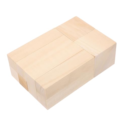 VILLCASE 10 Stück Basswood Schnitzholz Unbehandelte Holzblöcke Weich Leicht Schnitzen Für DIY Basteln Figuren Skulpturen Holzklötze Basteln Erwachsene von VILLCASE