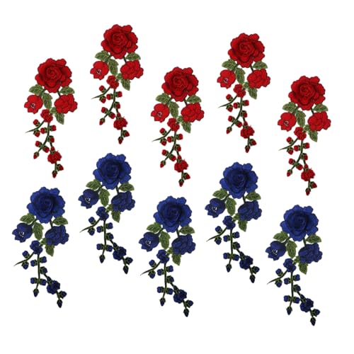 VILLCASE 10 Stück Bestickte Spitzen Aufnäher Blumen Applikation Nähflicken Aufnäher Applikationen Für Taschen Nähen Zusätzliche Verzierungen Hochzeitskleid Blumen Applikation von VILLCASE