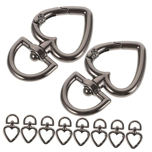 VILLCASE 10 Stück D förmige Federkarabiner aus Metall Robuste Schlüsselanhänger Verschlüsse Drehbar Vielseitig für Rucksack Handtasche DIY Schmuck Einfache Handhabung Leicht und Kompakt von VILLCASE