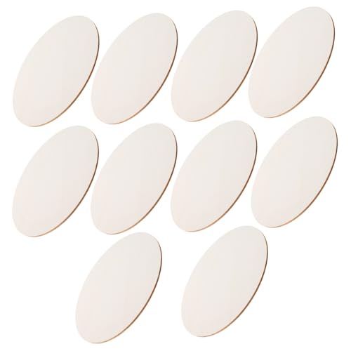 VILLCASE 10 Stück Dekorationen aus Holz Natürliche Holzdeko Handgemachte Holzdeko Holzplatten für Basteln DIY Holzdeko Holzspäne selber machen unfertige Holzspäne hölzern Beige von VILLCASE
