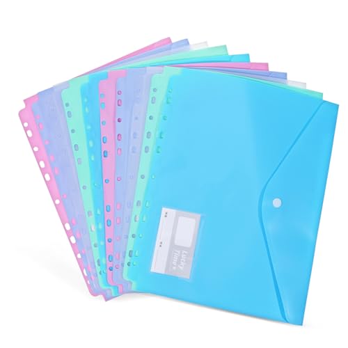 VILLCASE 10 Stück Dokumententasche Teilig Multifunktionale Aufbewahrungstaschen für Unterlagen und Zubehör für Büro Schule und Reisen in Blau Grün Weiß und von VILLCASE