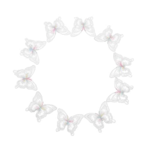VILLCASE 10 Stück Doppelschichtige Schmetterling Spitze Organza Applikationen zum Aufnähen Gestickte DIY Patches für Brautkleider Kleidung Taschen und Haarschmuck Weiß VILLCASE 10 Stück Doppelschichtige Schmetterling Spitze Organza Applikationen zum Aufnähen Gestickte DIY Patches für Brautkleider Kleidung Taschen und Haarschmuck Weiß von VILLCASE
