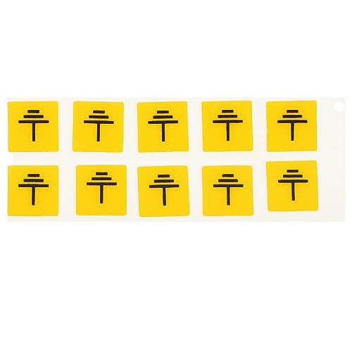 VILLCASE 10 Stück Elektrische Aufkleber Gelbe Runde Erdungsanschluss-Sicherheitsaufkleber Selbstklebende Elektrische Erdungsaufkleber Warnaufkleber Für Elektrik von VILLCASE