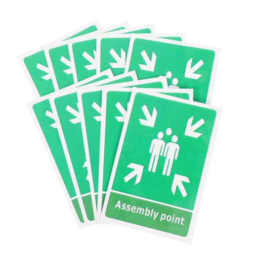 VILLCASE 10 Stück Evakuierungszeichenaufkleber Feueralarmmeldezeichen Ausgangsschild Evakuierungsaufkleber Brandsammelpunktschild Im Freien Feuermelder-schild Feuerausschreibung Pvc Green VILLCASE 10 Stück Evakuierungszeichenaufkleber Feueralarmmeldezeichen Ausgangsschild Evakuierungsaufkleber Brandsammelpunktschild Im Freien Feuermelder-schild Feuerausschreibung Pvc Green von VILLCASE