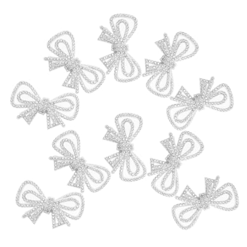 VILLCASE 10 Stück Fliege Stoffflicken Schleife Strassflicken Kleine Schleife Patch Applikationen Selbstklebend Patch Für Kleidung Strass Applikation Pailletten von VILLCASE