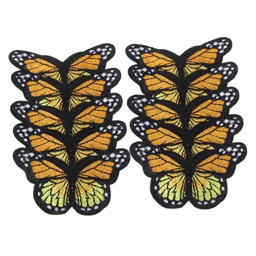 VILLCASE 10 Stück Große Butterfly Stickerei Patches zum Aufbügeln Dekorative Applikationen für Diy Kleidung Taschen und Accessoires Langlebige und Leuchtende Farben für Kreative Projekte von VILLCASE